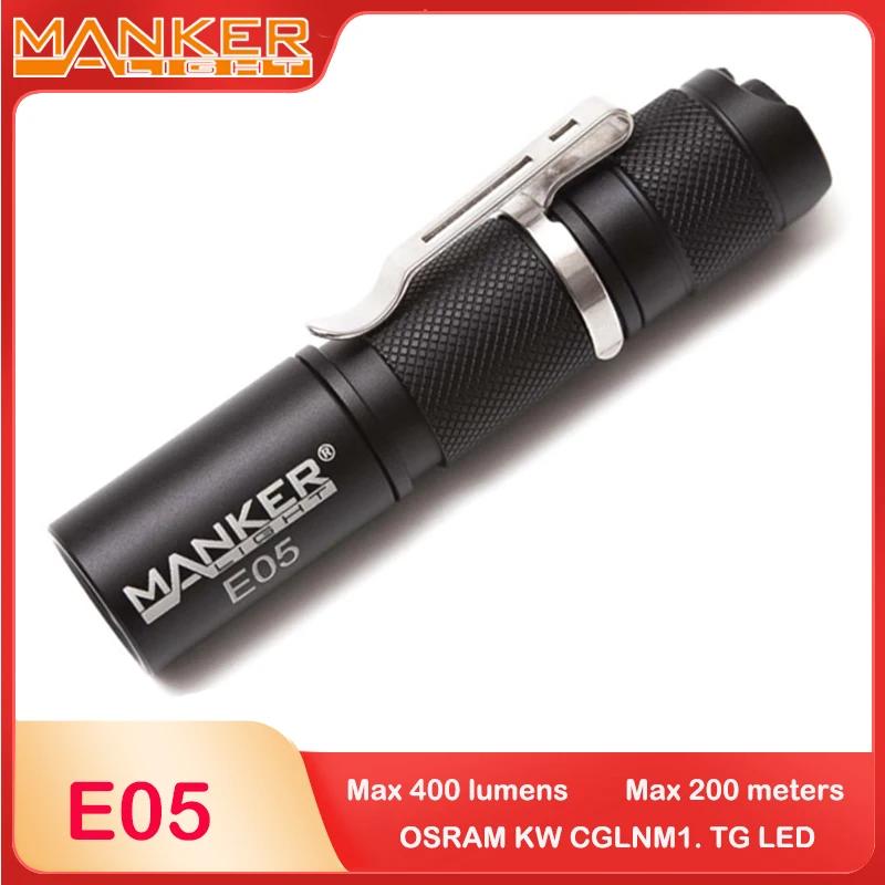 Manker E05  Ʈ ο , 400  AA 14500 EDC ġ, NM1 LED, ú Ŭ 